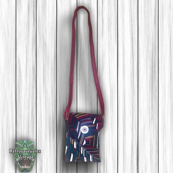 𝅺VINTAGE Mens Retro Tie Crossbody Bag, Upcycled Repurposed Shoulder Purse - Picture 2 of 10